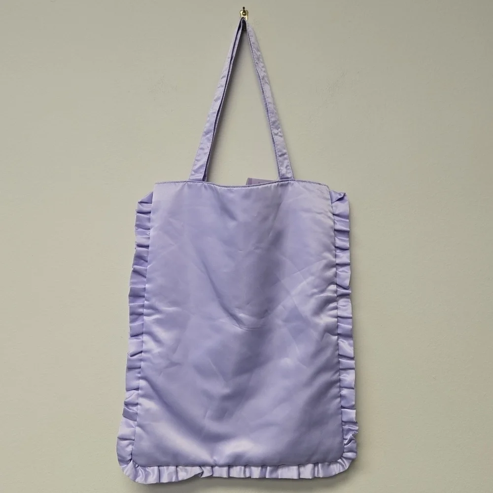 Sanrio Little Twin Stars Enjoy Idol Tote Bag Purple Satin